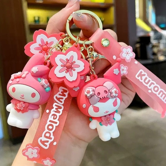 ONE SANRIO MY MELODY KEYCHAIN Cherry Blossom CUTE KAWAII hello kitty friends - Picture 2 of 5